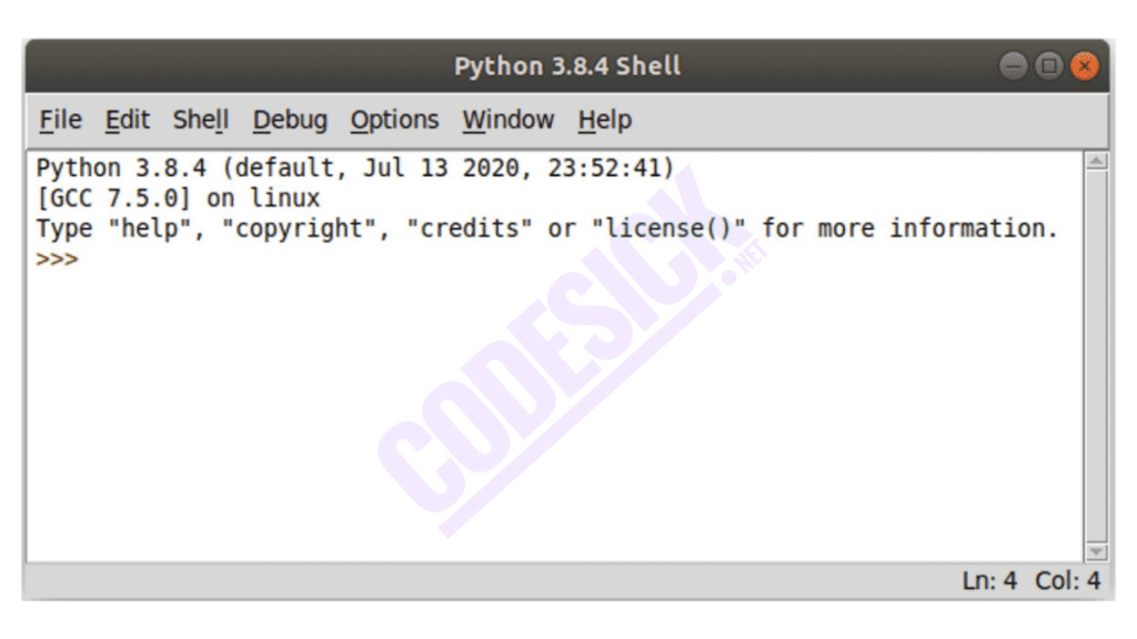 python shell in linux